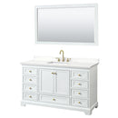 Deborah 60" Free Standing Single Basin Vanity Set with Cabinet, Quartz Vanity Top, and Framed Mirror - image 11