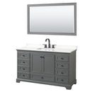 Deborah 60" Free Standing Single Basin Vanity Set with Cabinet, Quartz Vanity Top, and Framed Mirror - image 17