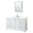 Deborah 60" Free Standing Single Basin Vanity Set with Cabinet, Quartz Vanity Top, and Medicine Cabinet - image 10