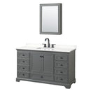 Deborah 60" Free Standing Single Basin Vanity Set with Cabinet, Quartz Vanity Top, and Medicine Cabinet - image 17