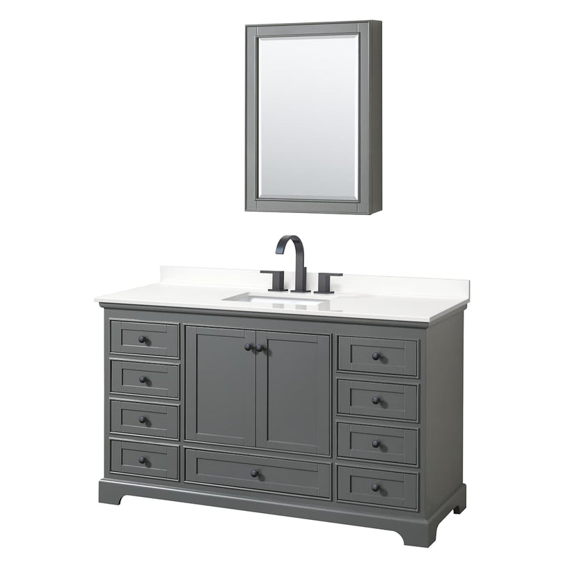 Deborah 60" Free Standing Single Basin Vanity Set with Cabinet, Quartz Vanity Top, and Medicine Cabinet - image 17