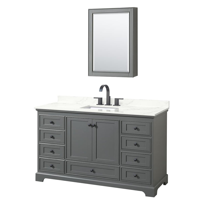 Deborah 60" Free Standing Single Basin Vanity Set with Cabinet, Quartz Vanity Top, and Medicine Cabinet - image 18