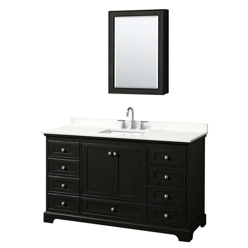 Deborah 60" Free Standing Single Basin Vanity Set with Cabinet, Quartz Vanity Top, and Medicine Cabinet - image 19