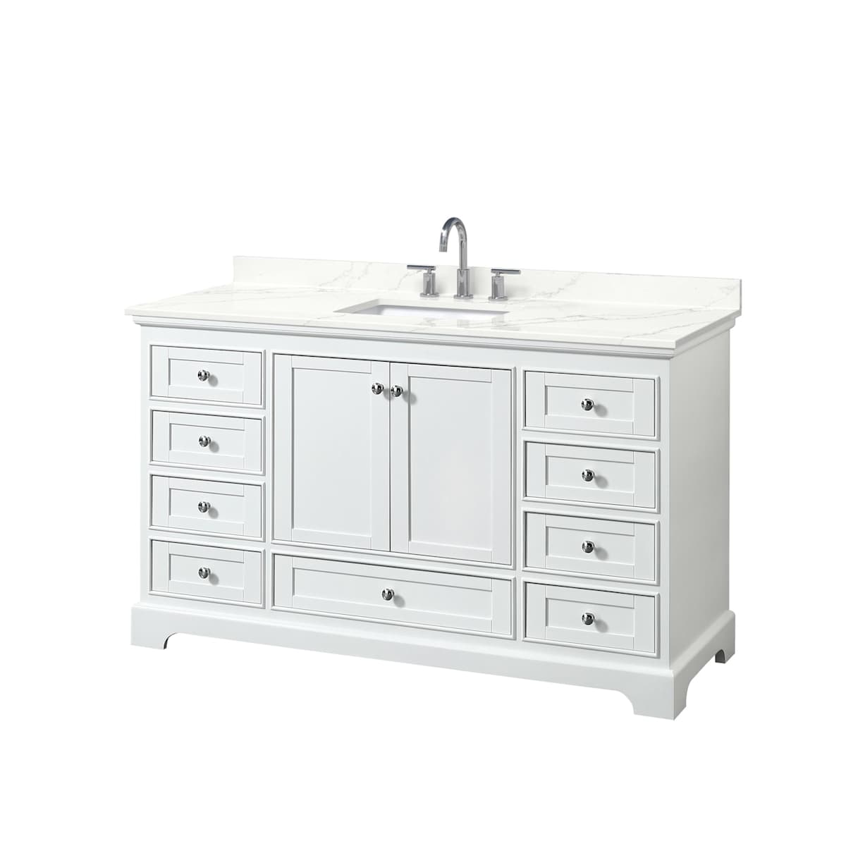 Deborah 60" Free Standing Single Basin Vanity Set with Cabinet and Quartz Vanity Top - image 9