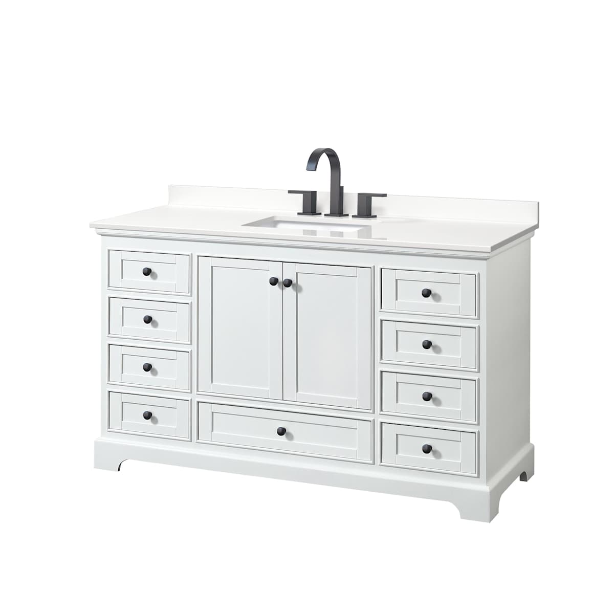 Deborah 60" Free Standing Single Basin Vanity Set with Cabinet and Quartz Vanity Top - image 12