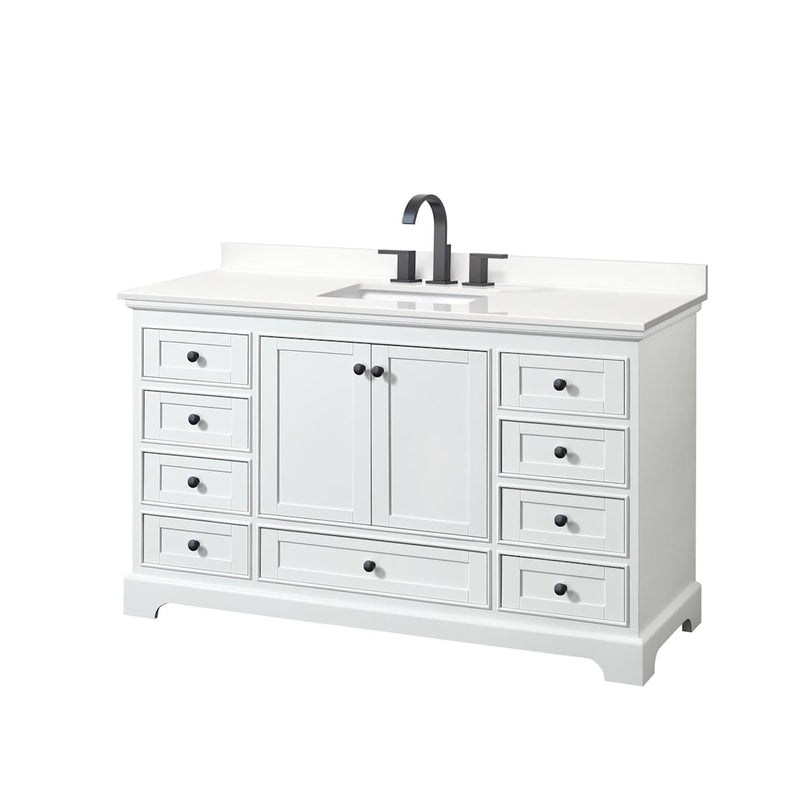 Deborah 60" Free Standing Single Basin Vanity Set with Cabinet and Quartz Vanity Top - image 12