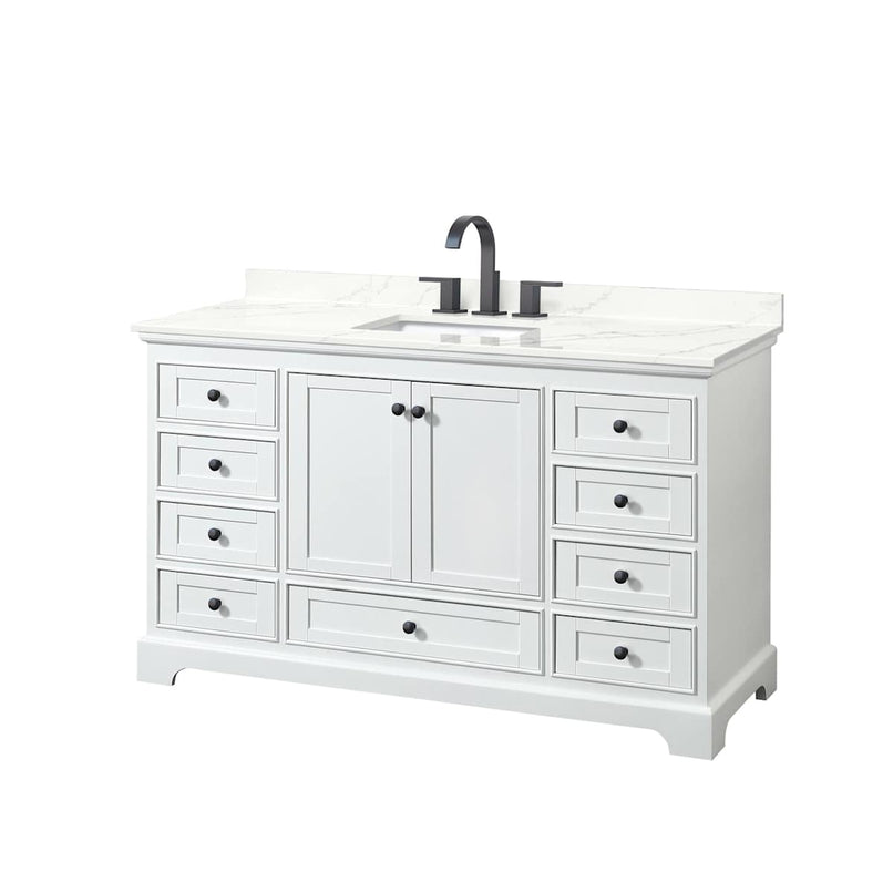 Deborah 60" Free Standing Single Basin Vanity Set with Cabinet and Quartz Vanity Top - image 13