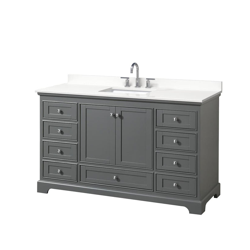 Deborah 60" Free Standing Single Basin Vanity Set with Cabinet and Quartz Vanity Top - image 14