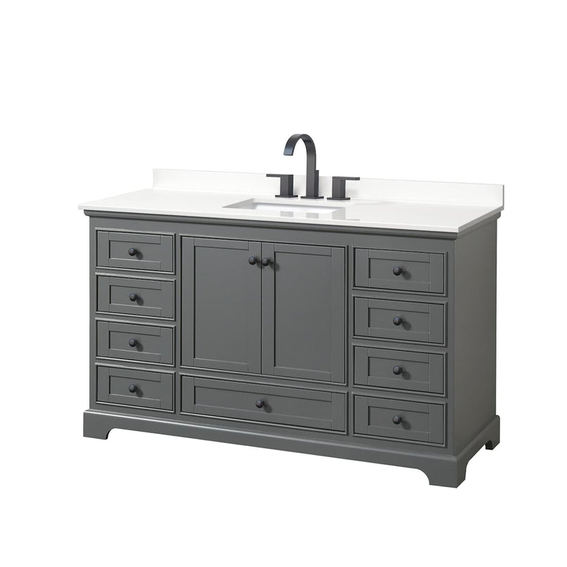 Deborah 60" Free Standing Single Basin Vanity Set with Cabinet and Quartz Vanity Top - image 16