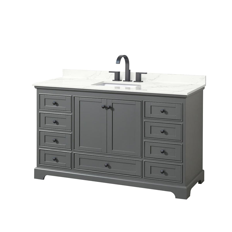 Deborah 60" Free Standing Single Basin Vanity Set with Cabinet and Quartz Vanity Top - image 17