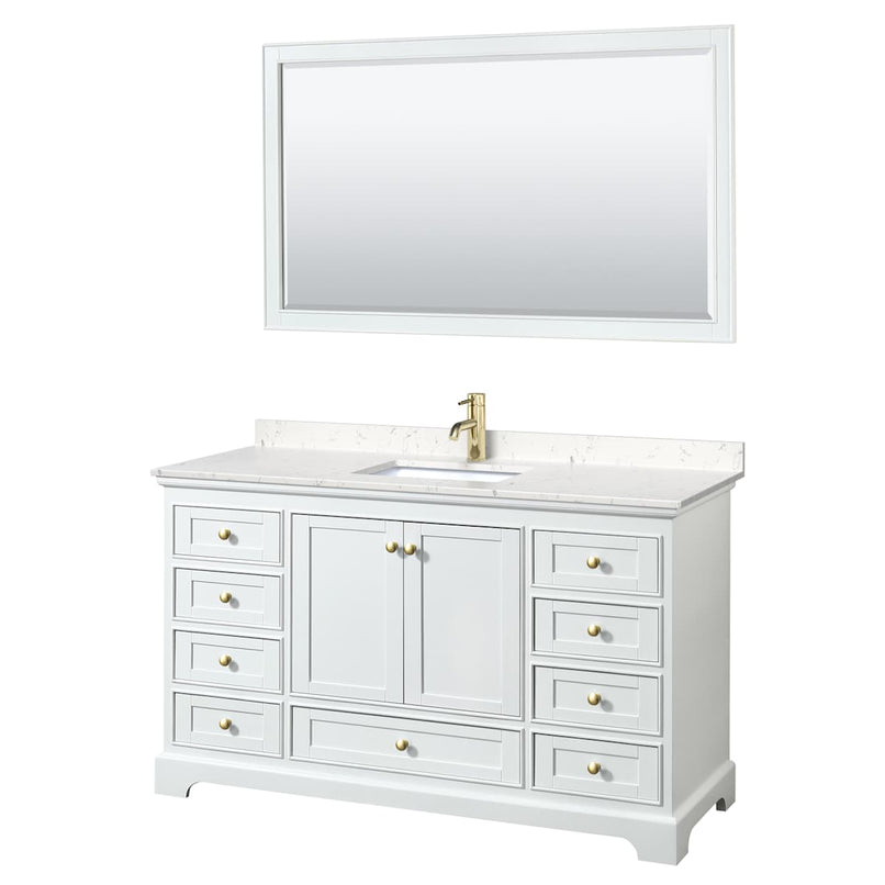 Deborah 60" Free Standing Single Basin Vanity Set with Cultured Marble Vanity Top and Framed Mirror - image 13