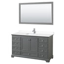 Deborah 60" Free Standing Single Basin Vanity Set with Cultured Marble Vanity Top and Framed Mirror - image 17