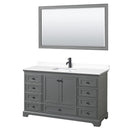 Deborah 60" Free Standing Single Basin Vanity Set with Cultured Marble Vanity Top and Framed Mirror - image 19