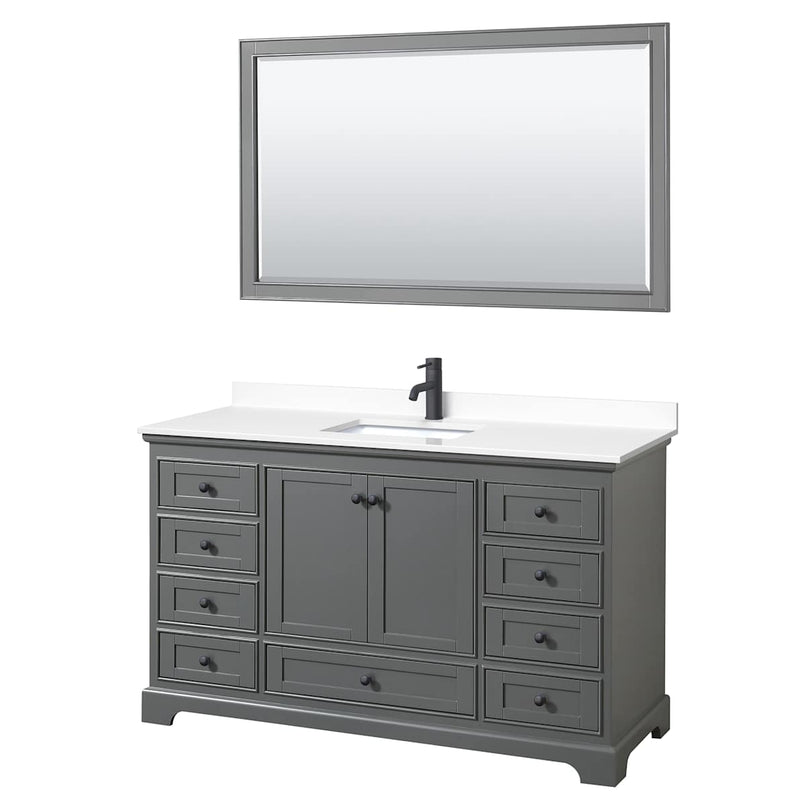 Deborah 60" Free Standing Single Basin Vanity Set with Cultured Marble Vanity Top and Framed Mirror - image 19