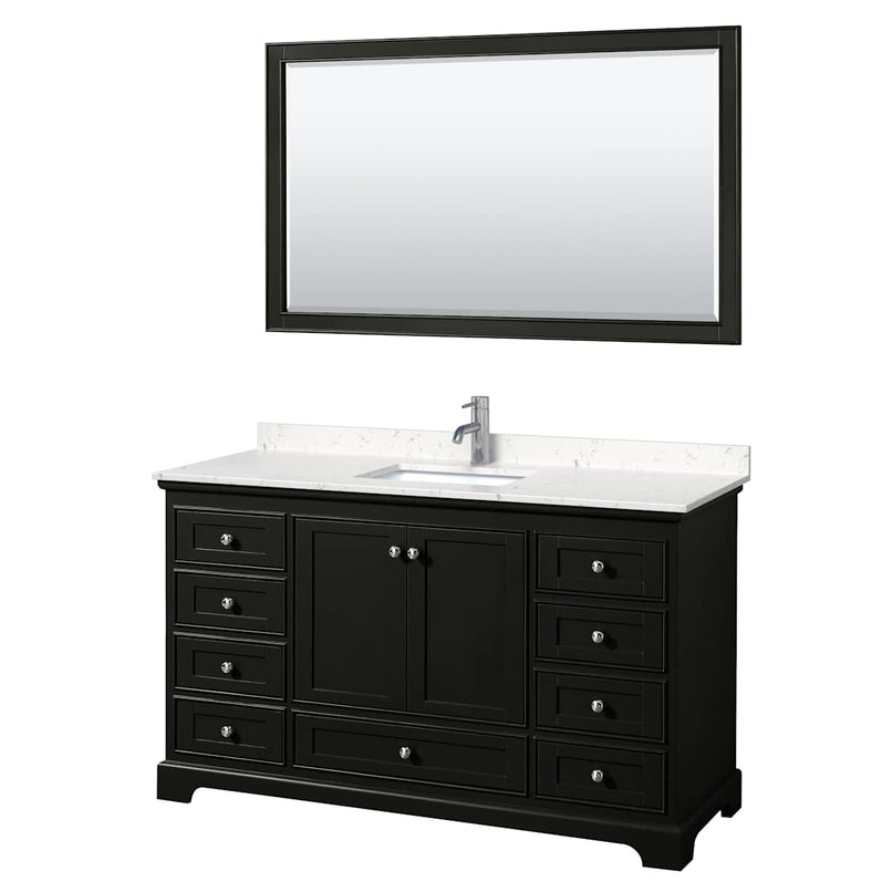 Deborah 60" Free Standing Single Basin Vanity Set with Cultured Marble Vanity Top and Framed Mirror - image 21
