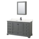 Deborah 60" Free Standing Single Basin Vanity Set with Cultured Marble Vanity Top and Framed Mirror - image 2