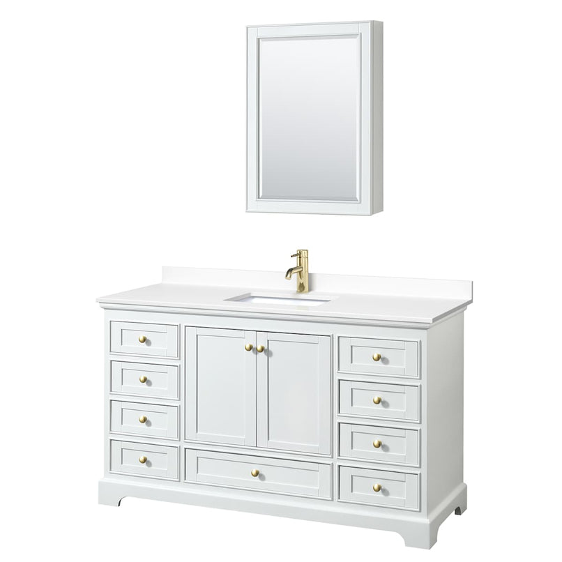 Deborah 60" Free Standing Single Basin Vanity Set with Cultured Marble Vanity Top and Framed Mirror - image 12