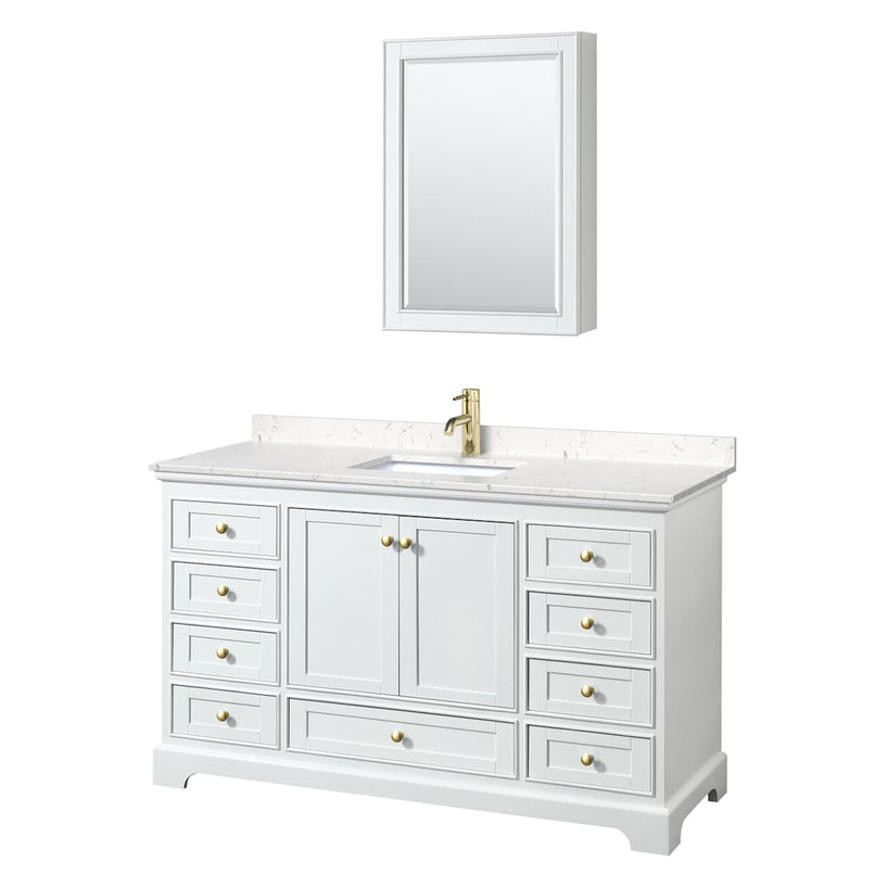 Deborah 60" Free Standing Single Basin Vanity Set with Cultured Marble Vanity Top and Framed Mirror - image 13