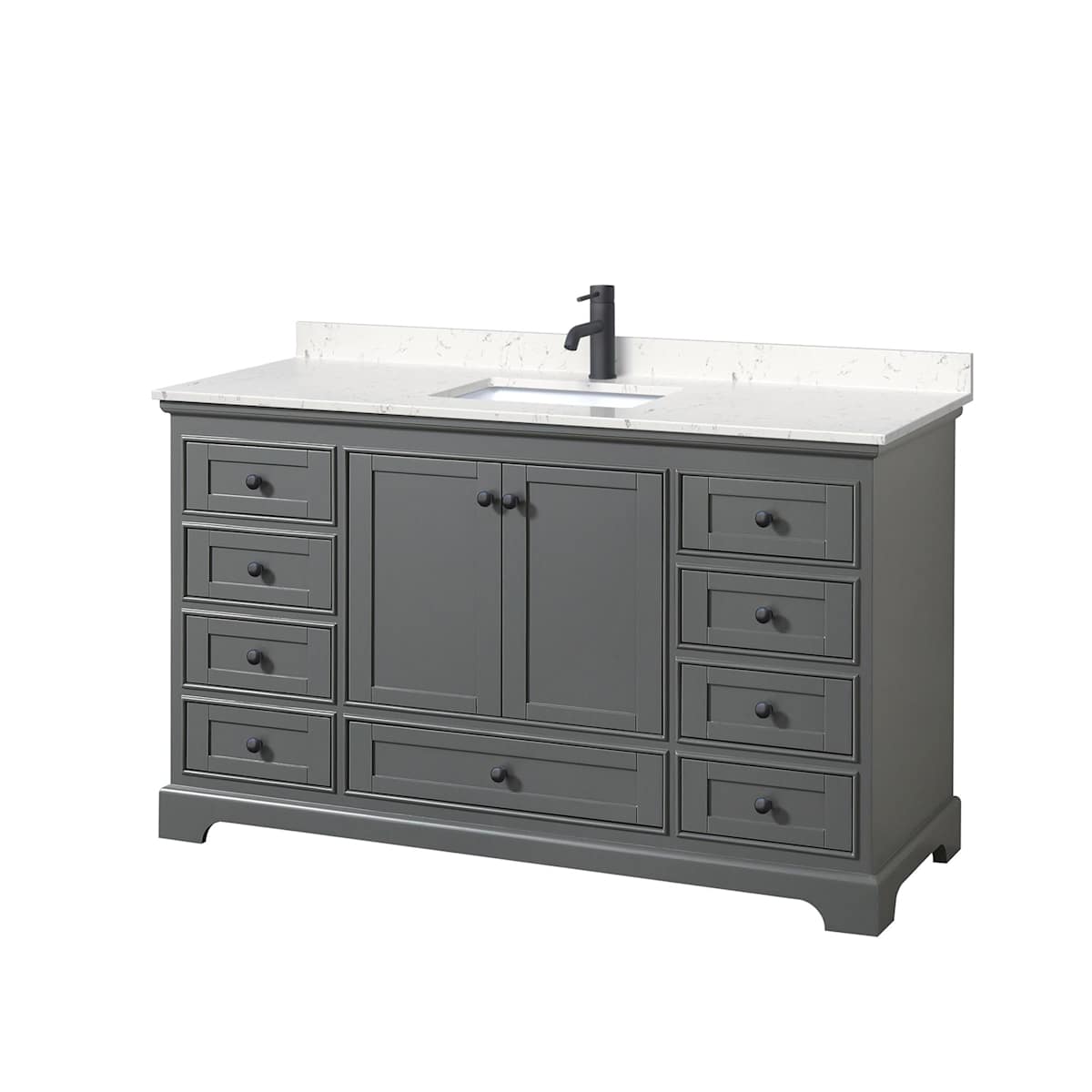 Deborah 60" Free Standing Single Basin Vanity Set with Cultured Marble Vanity Top
