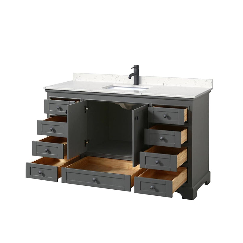 Deborah 60" Free Standing Single Basin Vanity Set with Cultured Marble Vanity Top - image 3