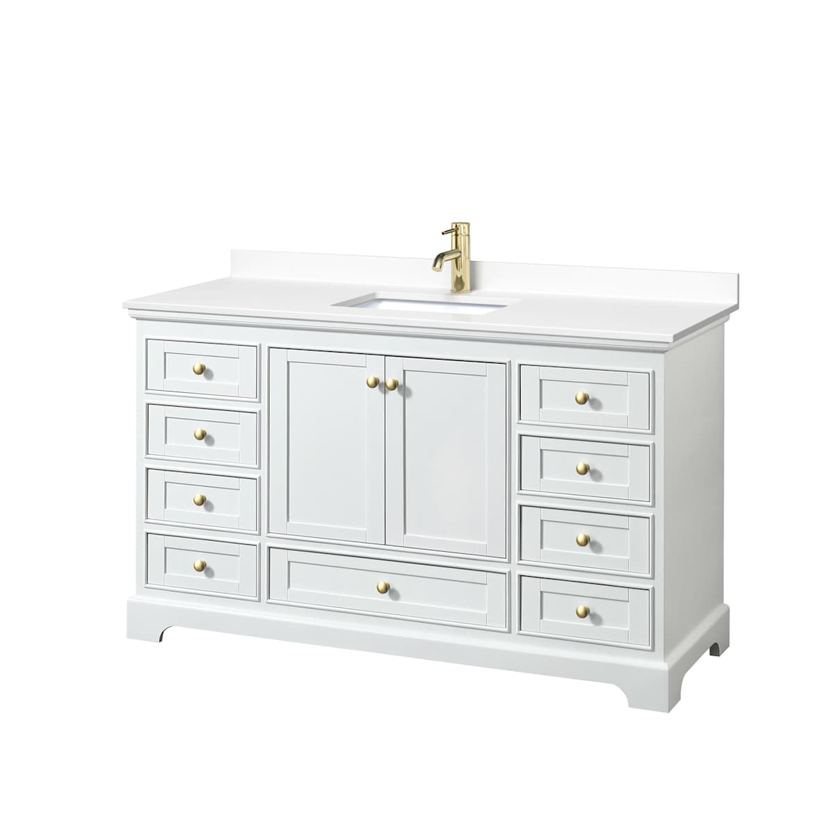 Deborah 60" Free Standing Single Basin Vanity Set with Cultured Marble Vanity Top