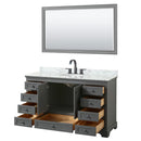 Deborah 60" Free Standing Single Vanity Set with Wood Cabinet, Marble Vanity Top, and Framed Mirror - image 3