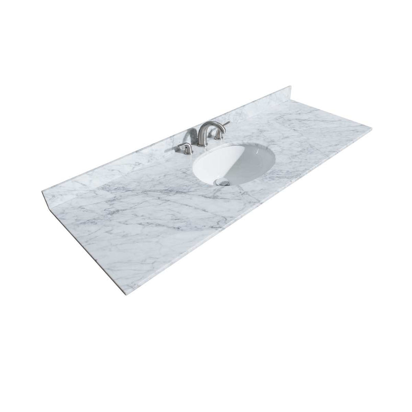 Deborah 60" Free Standing Single Vanity Set with Wood Cabinet, Marble Vanity Top, and Framed Mirror - image 4