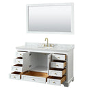 Deborah 60" Free Standing Single Vanity Set with Wood Cabinet, Marble Vanity Top, and Framed Mirror - image 17