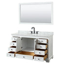Deborah 60" Free Standing Single Vanity Set with Wood Cabinet, Marble Vanity Top, and Framed Mirror - image 18