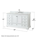 Deborah 60" Free Standing Single Vanity Set with Wood Cabinet, Marble Vanity Top, and Medicine Cabinet - image 4