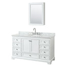Deborah 60" Free Standing Single Vanity Set with Wood Cabinet, Marble Vanity Top, and Medicine Cabinet - image 8