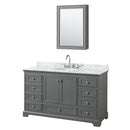 Deborah 60" Free Standing Single Vanity Set with Wood Cabinet, Marble Vanity Top, and Medicine Cabinet - image 11