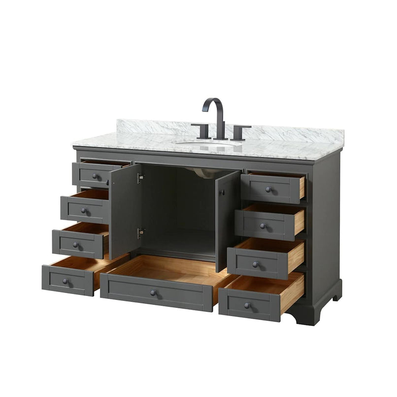 Deborah 60" Free Standing Single Vanity Set with Wood Cabinet and Marble Vanity Top - image 3