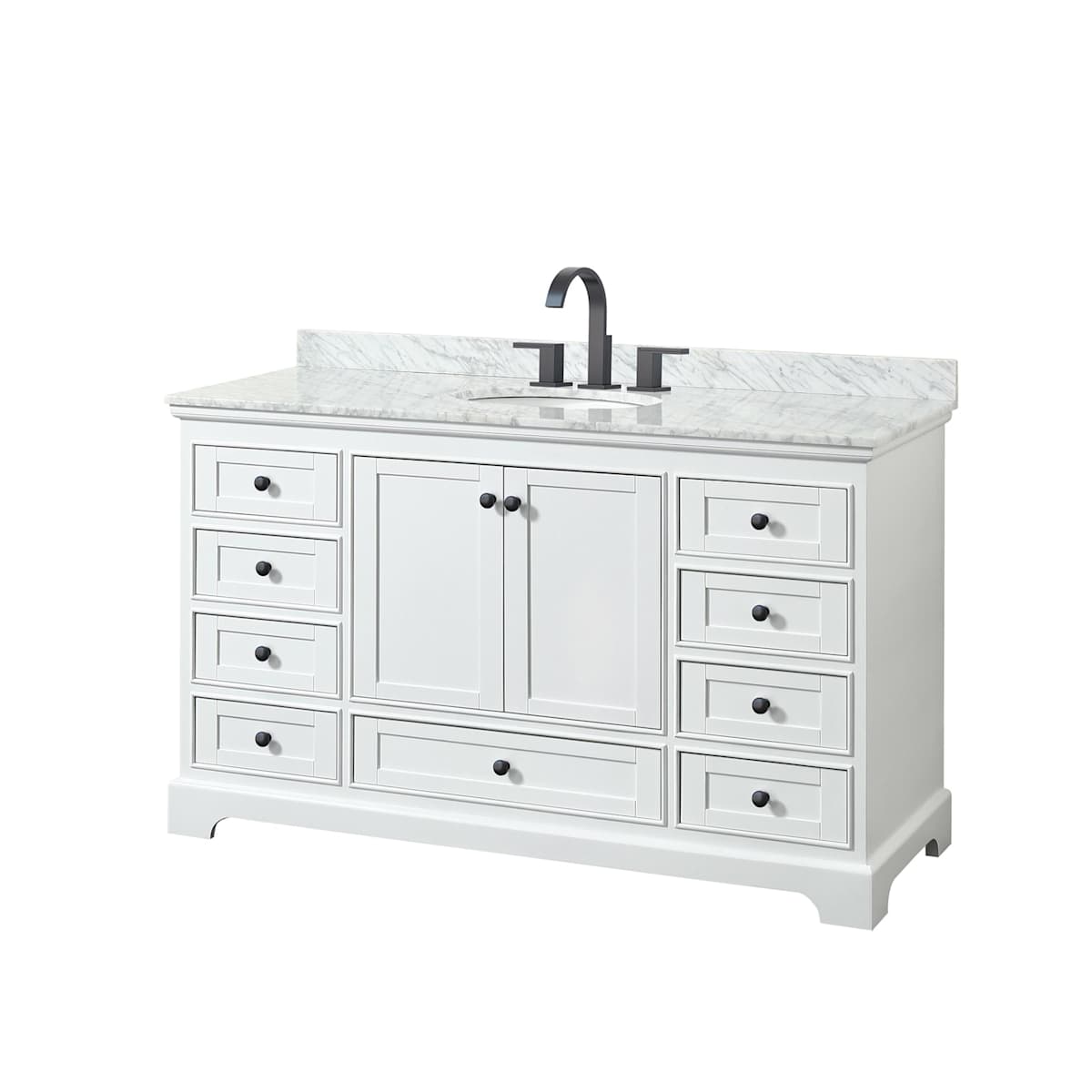 Deborah 60" Free Standing Single Vanity Set with Wood Cabinet and Marble Vanity Top