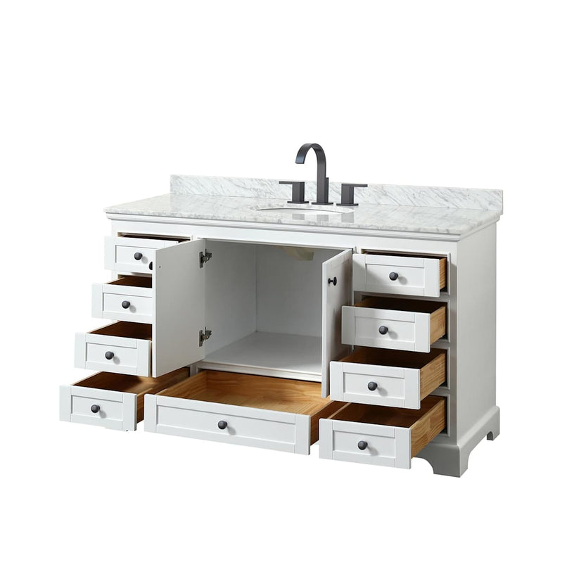 Deborah 60" Free Standing Single Vanity Set with Wood Cabinet and Marble Vanity Top - image 8