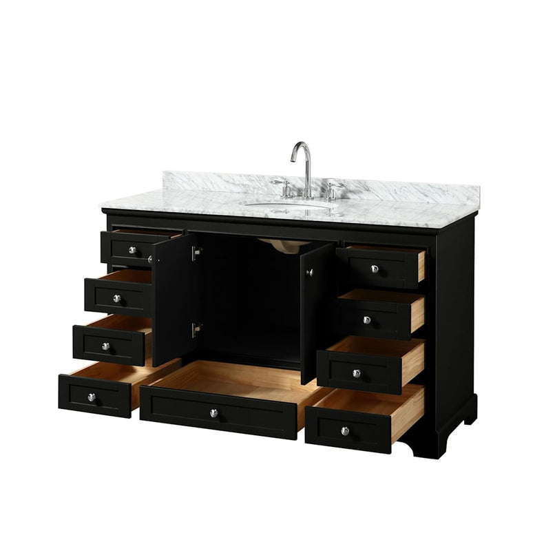 Deborah 60" Free Standing Single Vanity Set with Wood Cabinet and Marble Vanity Top - image 12