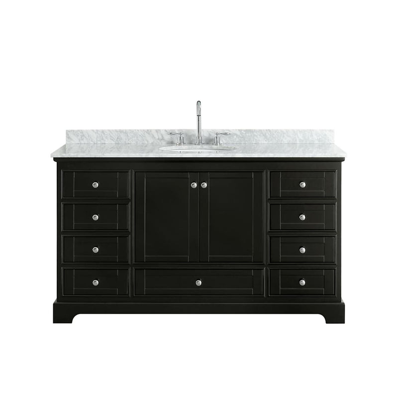 Deborah 60" Free Standing Single Vanity Set with Wood Cabinet and Marble Vanity Top - image 13