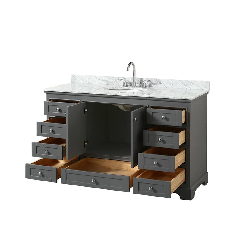 Deborah 60" Free Standing Single Vanity Set with Wood Cabinet and Marble Vanity Top - image 15