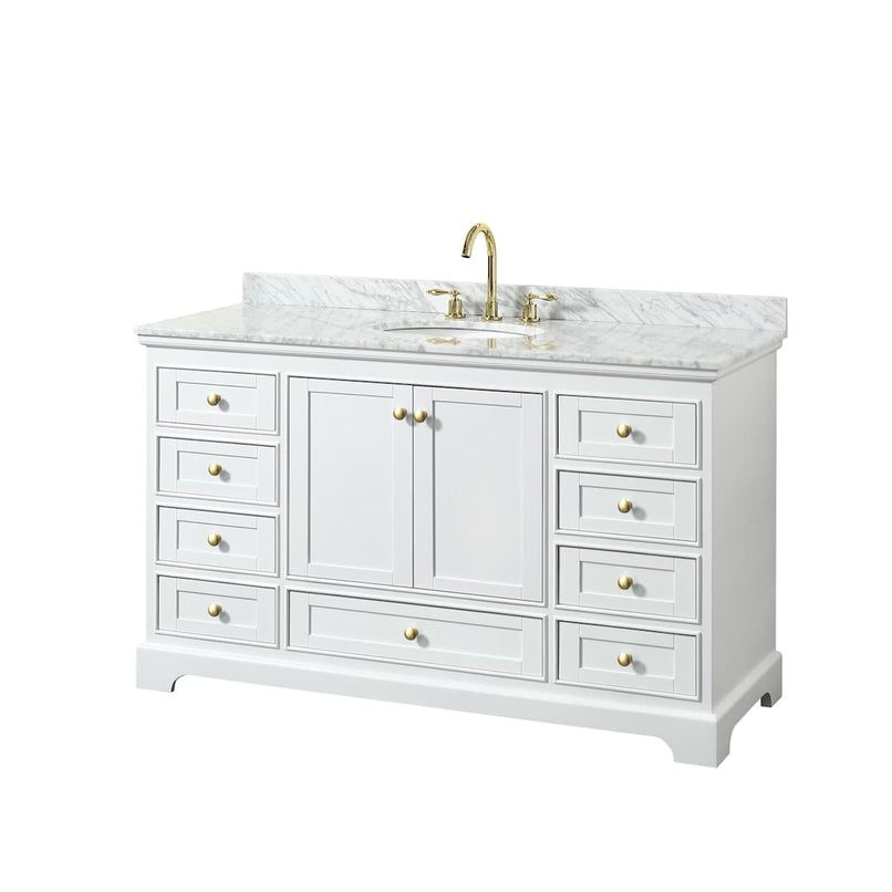 Deborah 60" Free Standing Single Vanity Set with Wood Cabinet and Marble Vanity Top - image 16