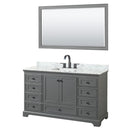 Deborah 60" Free Standing Single Vanity Set with Wood Cabinet, Marble Vanity Top, and Framed Mirror - image 2