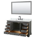 Deborah 60" Free Standing Single Vanity Set with Wood Cabinet, Marble Vanity Top, and Framed Mirror - image 3