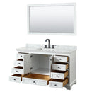 Deborah 60" Free Standing Single Vanity Set with Wood Cabinet, Marble Vanity Top, and Framed Mirror - image 9