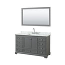 Deborah 60" Free Standing Single Vanity Set with Wood Cabinet, Marble Vanity Top, and Framed Mirror - image 11
