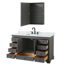Deborah 60" Free Standing Single Vanity Set with Wood Cabinet, Marble Vanity Top, and Medicine Cabinet - image 3