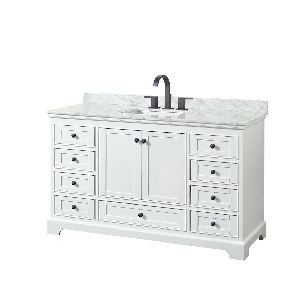 Deborah 60" Free Standing Single Vanity Set with Wood Cabinet and Marble Vanity Top
