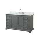 Deborah 60" Free Standing Single Vanity Set with Wood Cabinet and Marble Vanity Top - image 9