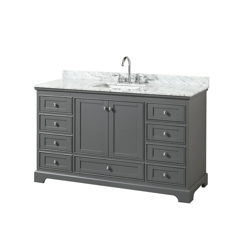 Deborah 60" Free Standing Single Vanity Set with Wood Cabinet and Marble Vanity Top - image 9