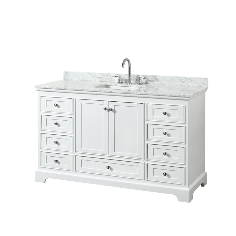 Deborah 60" Free Standing Single Vanity Set with Wood Cabinet and Marble Vanity Top - image 11