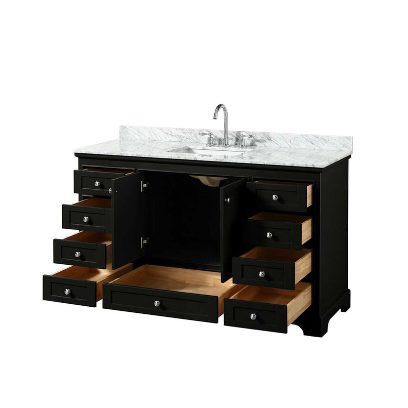 Deborah 60" Free Standing Single Vanity Set with Wood Cabinet and Marble Vanity Top - image 14