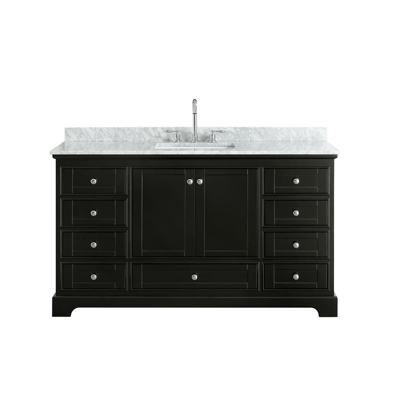 Deborah 60" Free Standing Single Vanity Set with Wood Cabinet and Marble Vanity Top - image 15